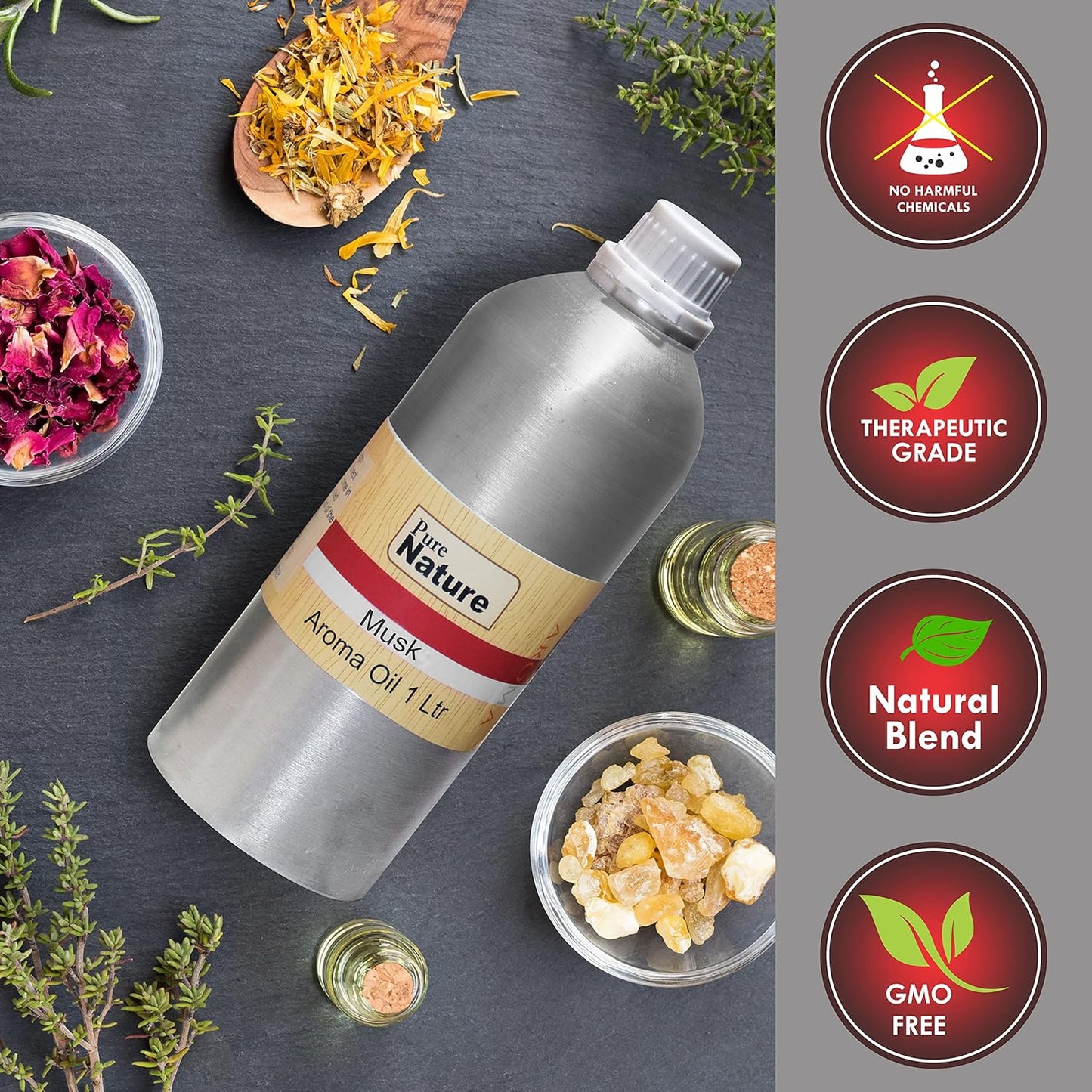 Pure Source India Aroma Diffuser Oil Essential for Oil Burner, Soap Making, Candle Making Etc. 1 Ltr Pack of Fragrance Oil