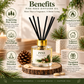 Pure Source India Pine Reed Diffuser Oil Set 100ml With  6 Rattan Reed Sticks – Premium Aromatherapy Home Fragrance with Glass Bottle |Air Freshener for Home, Bedroom & Office | Ideal for Gifting