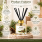 Pure Source India Pine Reed Diffuser Oil Set 100ml With  6 Rattan Reed Sticks – Premium Aromatherapy Home Fragrance with Glass Bottle |Air Freshener for Home, Bedroom & Office | Ideal for Gifting