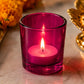 Pure Source India Pack of 16, Pink Tea Light Votive Glass Candle Holders – Perfect for Diwali, Weddings, Spa & Holiday Décor