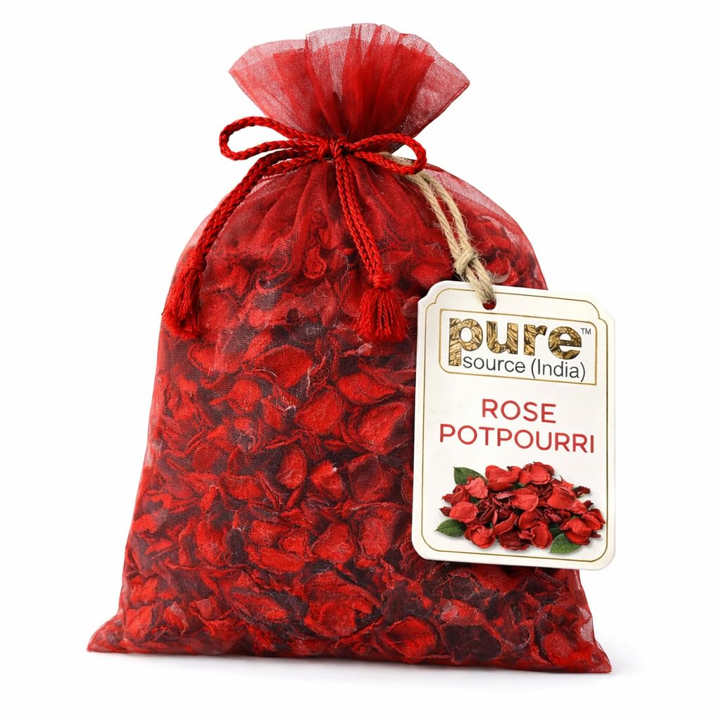 Pure Source India 130gm Scented Lavender Potpourri – Decorative Fragrant Dried Flower Petals for Home & Gift Use