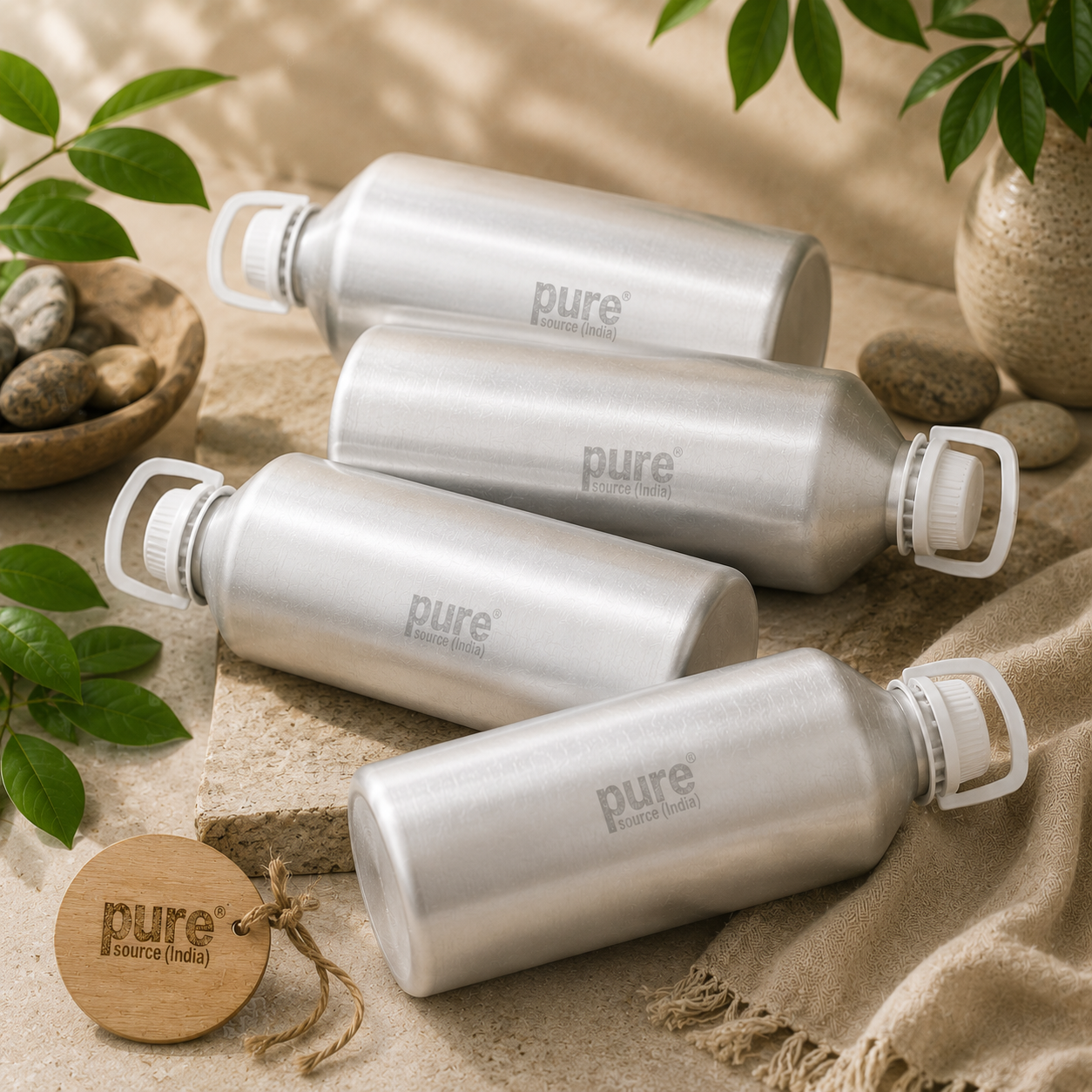 Pure Source India Aluminum Empty Bottle 5 Ltr. with Inner Lid & Cap – Ideal for Essential Oils, Oil Blends, Cosmetics and Liquid Storage (Copy) (Copy)
