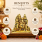 Pure Source India Pure Brass Shiv Parvati Ganesh Idol (6.5 cm) Shiv Parivar Murti Statue Sculpture Sitting On Nandi Showpiece for Home Office Temple Mandir Decoration Gift (230 gm)