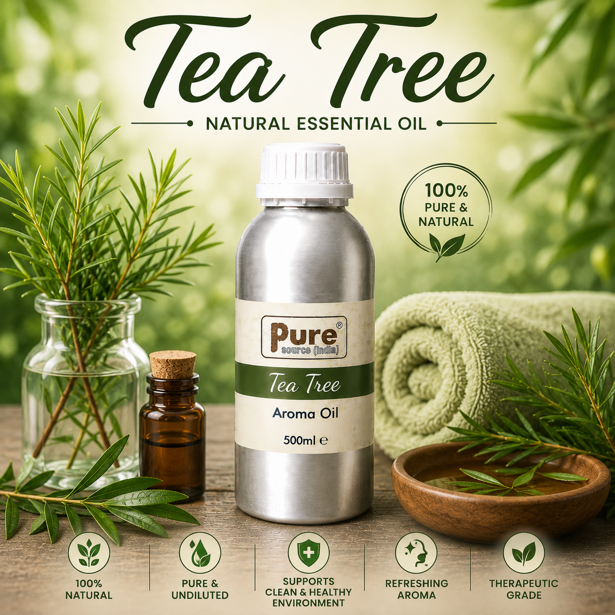 Pure Source India Aroma Diffuser Oil Essential for Oil Burner, Soap Making, Candle Making Etc. 500 ML Pack of Fragrance Oil