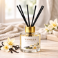 Pure Source India Vanilla Reed Diffuser Oil Set 100ml With  6 Rattan Reed Sticks – Premium Aromatherapy Home Fragrance with Glass Bottle |Air Freshener for Home, Bedroom & Office | Ideal for Gifting