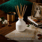 Pure Source India Elegant Ceramic Reed Diffuser Pot (White) – Decorative Aroma Diffuser Vase for Living Rooms, bedrooms, bathrooms, Offices, and entryways (White)