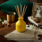Pure Source India Elegant Ceramic Reed Diffuser Pot (Yellow) – Decorative Aroma Diffuser Vase for Living Rooms, bedrooms, bathrooms, Offices, and entryways (Yellow)