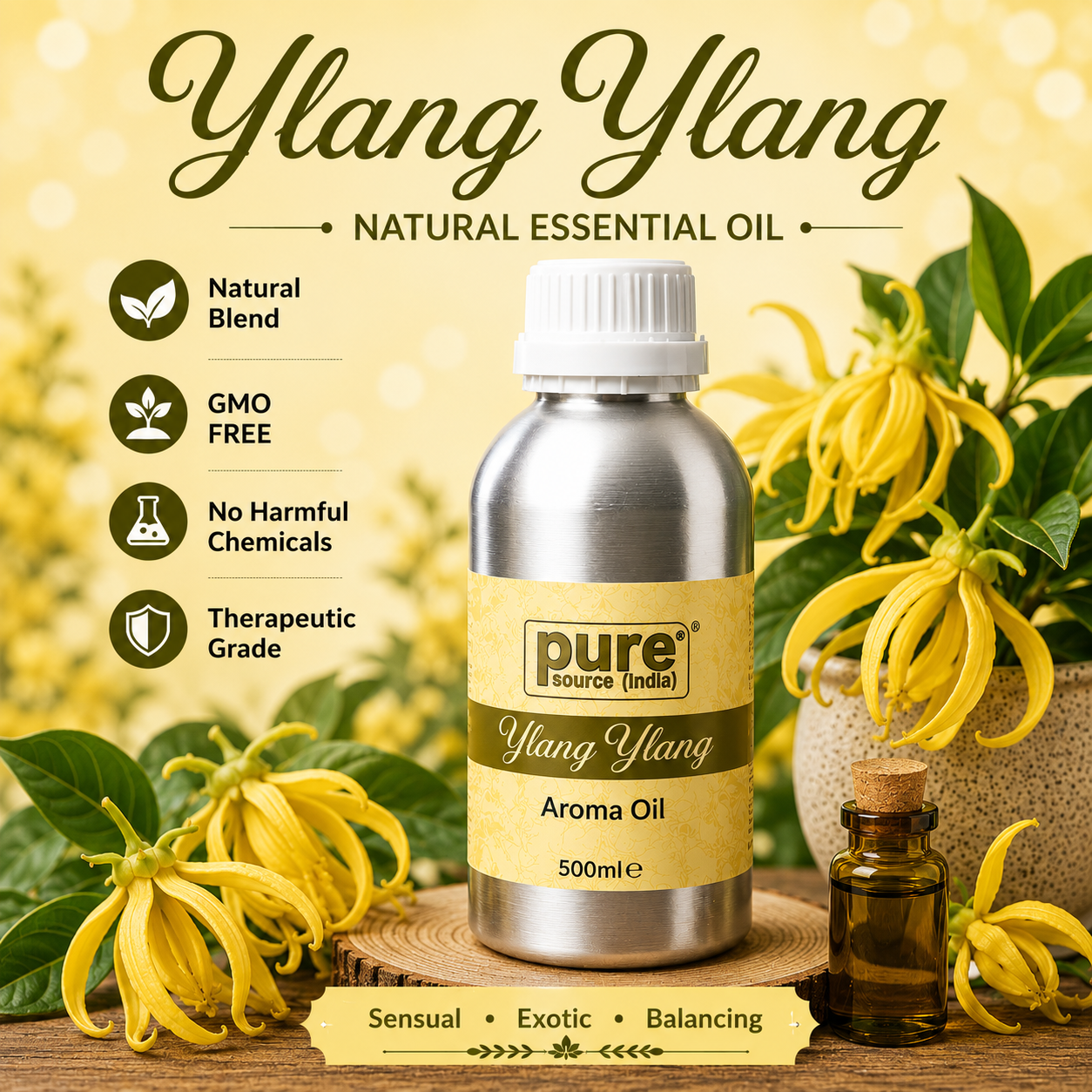 Pure Source India Aroma Diffuser Oil Essential for Oil Burner, Soap Making, Candle Making Etc. 500 ML Pack of Fragrance Oil