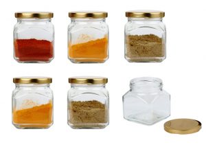 Pure Source India Glass Jar Airtight Pack of 6,This Glass Container is Leak Proof Suitable for Masala Racking in Your Kitchen .(
