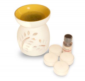 Pure Source India Ceramic Aroma with top Bowl Yellow Color Burner 5 inch .Aroma Oil is not Coming with This Pack, one Aroma Burn