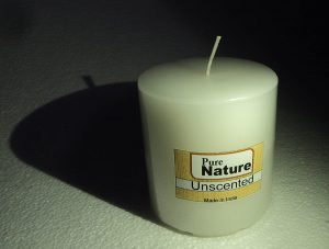 Pure Source India Pillar Candle Unscented White Fully Refined Wax Used Made In India .