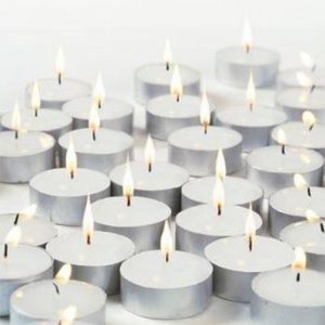 Pure Source India Wax Tea Light Candle (White, Set of 50) Smokeless Candles