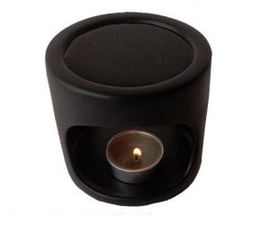 Pure Source India Ceramic Aroma Burner Black Color Size 4 inch (PSIAS1001BLK)