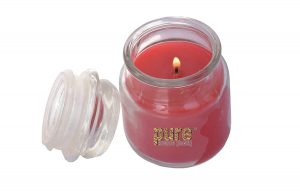 Pure Source India Scented Glass Jar Candle, 100 Grams, Jar Candle Burning 20 Hrs About (Fragrance - Rose)