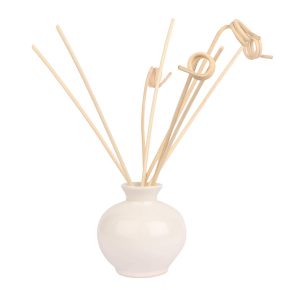 Pure Source India Ceramic Pot (pot: 3 inch, sticks: 7 inch, White)