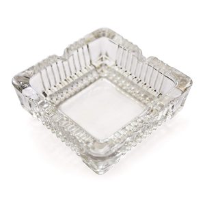 Pure Source India Crystal Clear Glass Ash Tray Squire.Designer Ash Tray .(Size - 4.5 Inch)