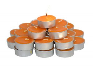 Pure Source India Scented Tea Light Candle (Orange Fragrance) Smokeless Candles Made in India (25 Pcs Candles)