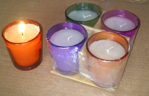 Pure Source India Votive Candle Set of 4 in 1 Set Fragrances Rose, Jasmine, Lavender, Sandalwood
