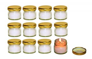 Pure Source India Scented Mini Travel Jar Candle (White, 30 g) -Set of 12