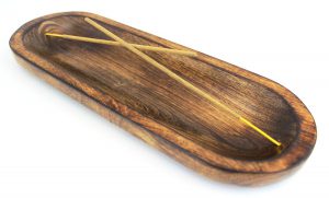 Pure Source India Natural Wood Incense Holder and Ash Catcher (11 X 4 Inch)