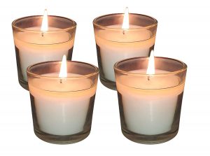Pure Source India Set of 4 Unscented Glass Votive Candles