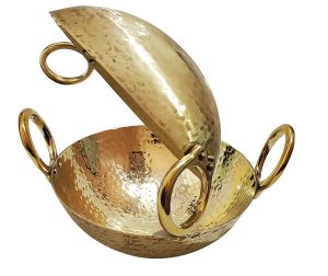 Pure Source India Brass Kadhai Gold, 2.5 L (Brass Kadai 10 x 3.5 Inch)