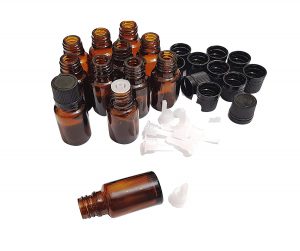 Pure Source India Empty 15 ML Amber Glass Bottle With Leak-Proof Euro Dropper And Cap With Seal,Suitable To Store Essential Oil,