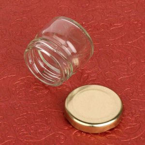 Pure Source India Very Small Candle Making Glass Jar Container / Kitchen Small Jar, With Airtight Cap, 20 Gm (Set of 36)