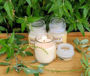 Pure Source India Scented Glass Jar Candles, Jasmine, (Set of 3 Jasmine White)