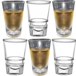 Pure Source India Shot Glass, 100ml, Set of 6, Crystal Clear Glass, Transparent