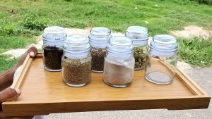 Pure Source India Spice Jar, Glass Container, Set of 12 Pcs - Transparent