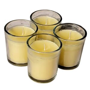 Pure Source India Votive Glass Candles, Pack of 4 (Scented - Vanilla)