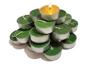Pure Source India Wax Tealight Candles, Pack of 25, Jasmine