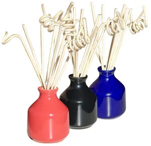 Pure Source India Decorative Flower Vase for Living Room | Made of Ceramic 3.5 inch Long Vase | Handmade Flower Vase Ceramic | Ideal Gift for Family and Friends, 3 Pieces, Multicolor