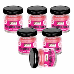 Pure Source India Scented Jar Candle Set of 6 || Fragrance Candles for Home || Scented Candles || Jar Candles || Fragrance Candle || Home Decoration, 50 Gram Each, Gift Item for Diwali (Rose-Red)