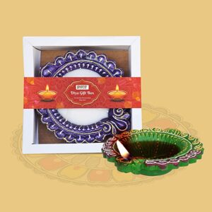 Pure Source India Decorative Wax Diya for Diwali Gifting, Zambo Size, 1 Piece, Multicolor