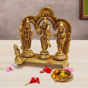 Pure Source India Pure Brass Shri Ram, Lakshman, Sita and Hanuman ji Statue Murti (5 Inch) Idol Home Office Temple Mandir Puja Room (860 gm)