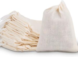 Pure Source India Muslin Cheese Cloth Bag for Kitchen, Unbleached Reusable Cotton Bags for Straining Juice as Strainer, Masala Potli, Spice Bag, Paneer, Curd, Cheese -10x12inches (3 PCS)