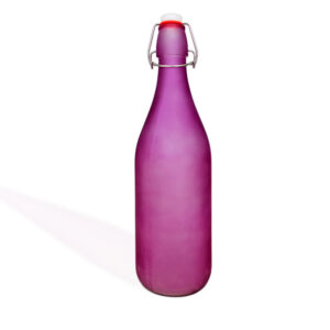 Pure Source India Frosted Glass Flip Cap Bottle 1000ml Leak Proof, Airtight & Reusable (PURPLE) (1 PCS)