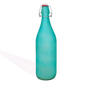 Pure Source India Frosted Glass Flip Cap Bottle 1000ml Leak Proof, Airtight & Reusable (SKY BLUE) (1 PCS)