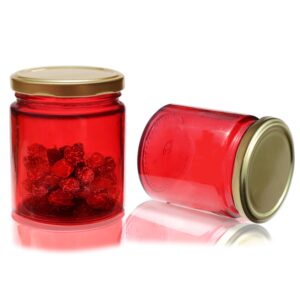 Pure Source India Glass Jar Red Color| Airtight, Leak-Proof | Ideal for Jam, Honey, Pickles, Gifts & Storage | BPA-Free Lid | Reusable & Durable (150GM) (2 Pcs)