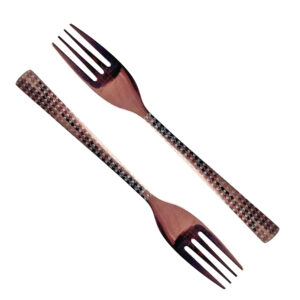 Pure Source India Stainless Steel Baby Fork Set of 2 for Fruit, Toddler Lunch Box & Dining Table (Rose Gold) (16.5cm)