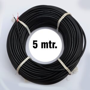 Pure Source India Flexible 0.50mm x 2 Core Round Copper Wire, Load Capacity- 2 Ampere / 450 Watt (Black) (5 MTR)