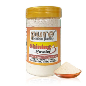 Pure Source India Shining Powder for Brass & Copper | Metal Cleaner for Utensils & Pooja Items | Removes Stains & Restores Shine -200GM